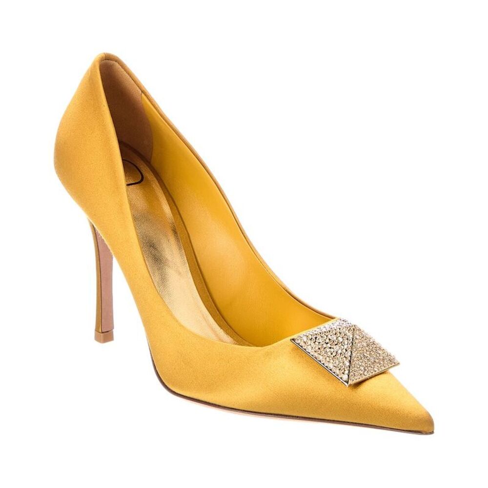 Valentino Vlogo Signature Satin Pump, Yellow
